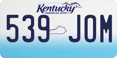 KY license plate 539JOM