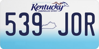 KY license plate 539JOR