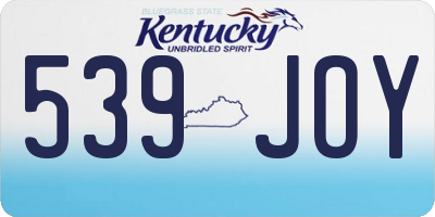 KY license plate 539JOY