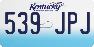 KY license plate 539JPJ