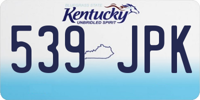 KY license plate 539JPK