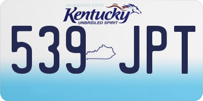 KY license plate 539JPT