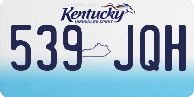 KY license plate 539JQH
