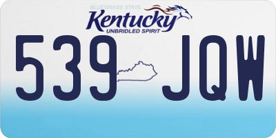 KY license plate 539JQW