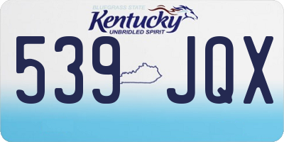 KY license plate 539JQX