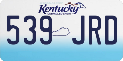 KY license plate 539JRD