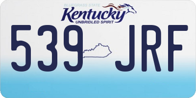 KY license plate 539JRF