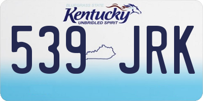 KY license plate 539JRK