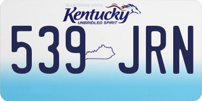 KY license plate 539JRN