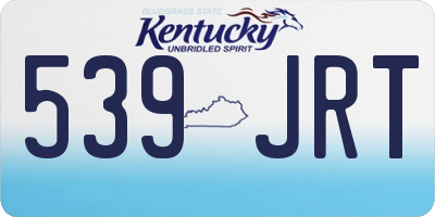 KY license plate 539JRT