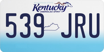 KY license plate 539JRU