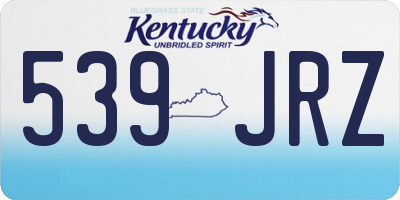 KY license plate 539JRZ