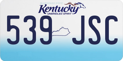 KY license plate 539JSC