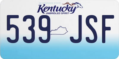 KY license plate 539JSF