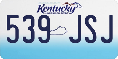 KY license plate 539JSJ