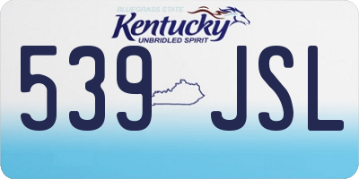 KY license plate 539JSL