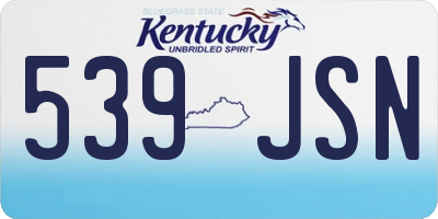 KY license plate 539JSN
