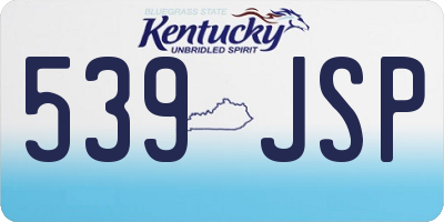 KY license plate 539JSP