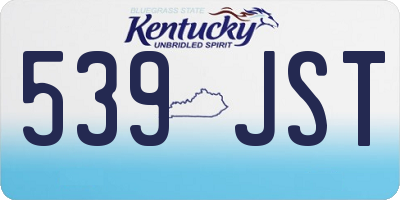 KY license plate 539JST