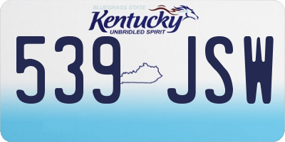 KY license plate 539JSW