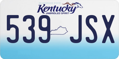 KY license plate 539JSX