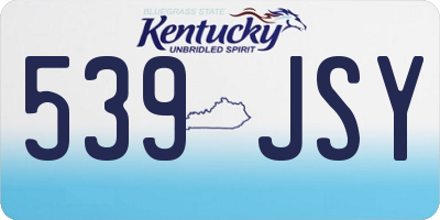 KY license plate 539JSY