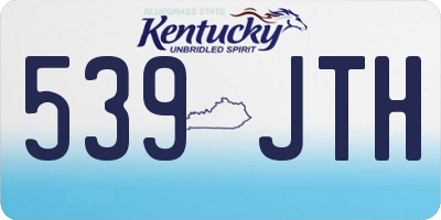 KY license plate 539JTH