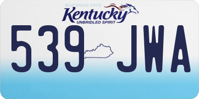 KY license plate 539JWA