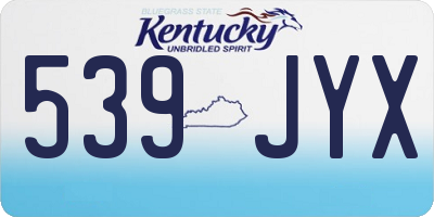 KY license plate 539JYX
