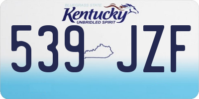 KY license plate 539JZF