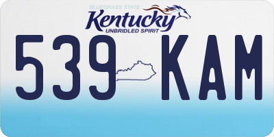 KY license plate 539KAM