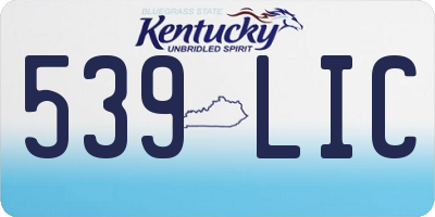 KY license plate 539LIC