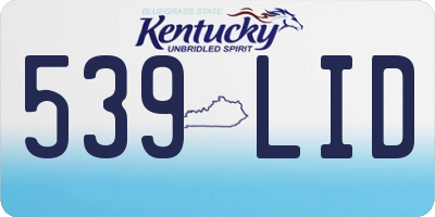KY license plate 539LID