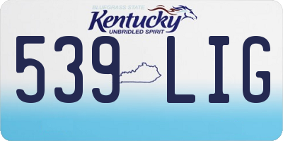 KY license plate 539LIG