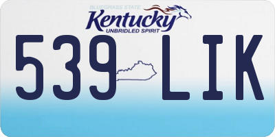 KY license plate 539LIK