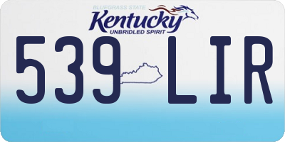 KY license plate 539LIR