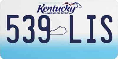 KY license plate 539LIS