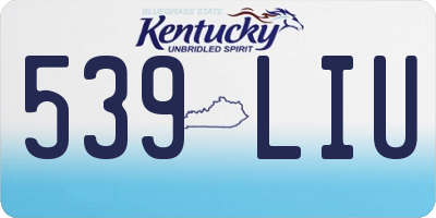 KY license plate 539LIU