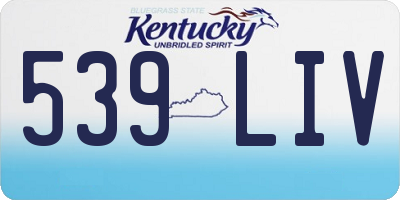 KY license plate 539LIV