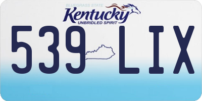 KY license plate 539LIX