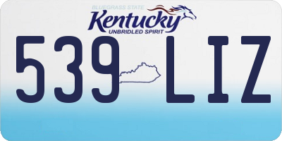 KY license plate 539LIZ