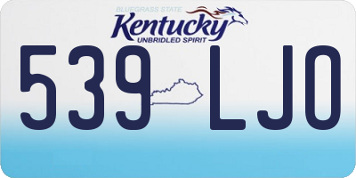 KY license plate 539LJO