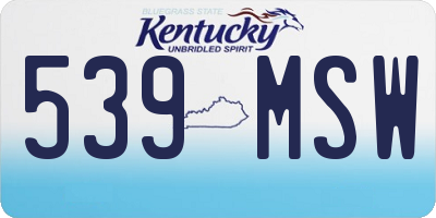 KY license plate 539MSW