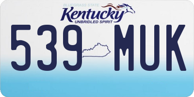 KY license plate 539MUK