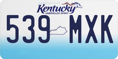 KY license plate 539MXK