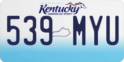 KY license plate 539MYU