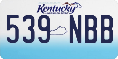 KY license plate 539NBB