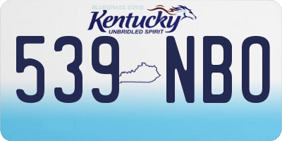KY license plate 539NBO