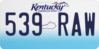 KY license plate 539RAW
