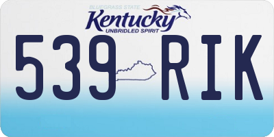 KY license plate 539RIK